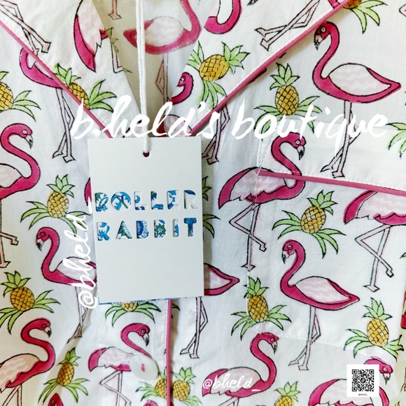 Roller Rabbit Freddy Flamingo Liza Set Pajamas in Pink Size X-Small (XS) New NWT - Picture 5 of 17